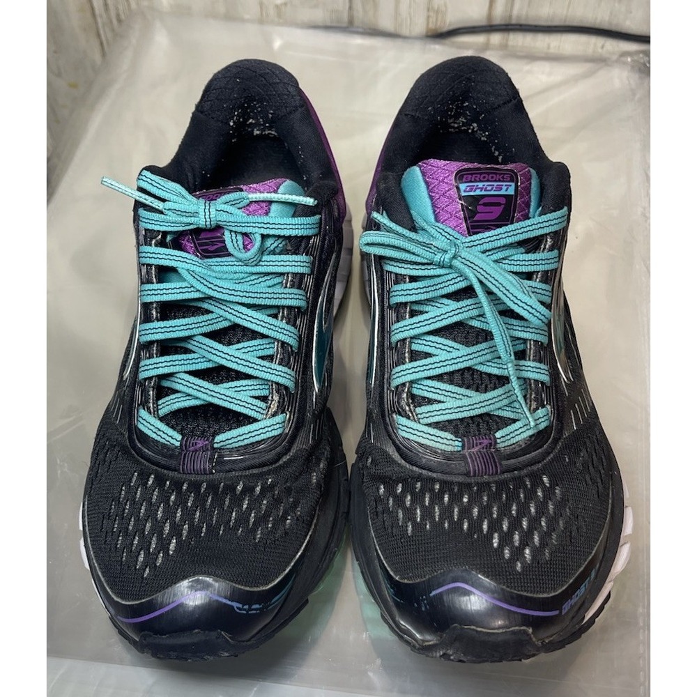 Brooks Ghost 9 Women's Size 7, Running Shoes, Black Purple And Teal